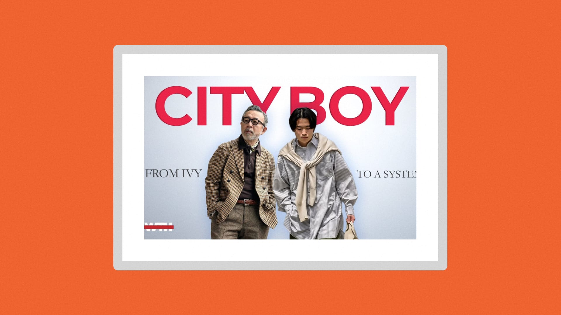 Image of two models dressed in the City Boy style, with the words City Boy in red text above them both.