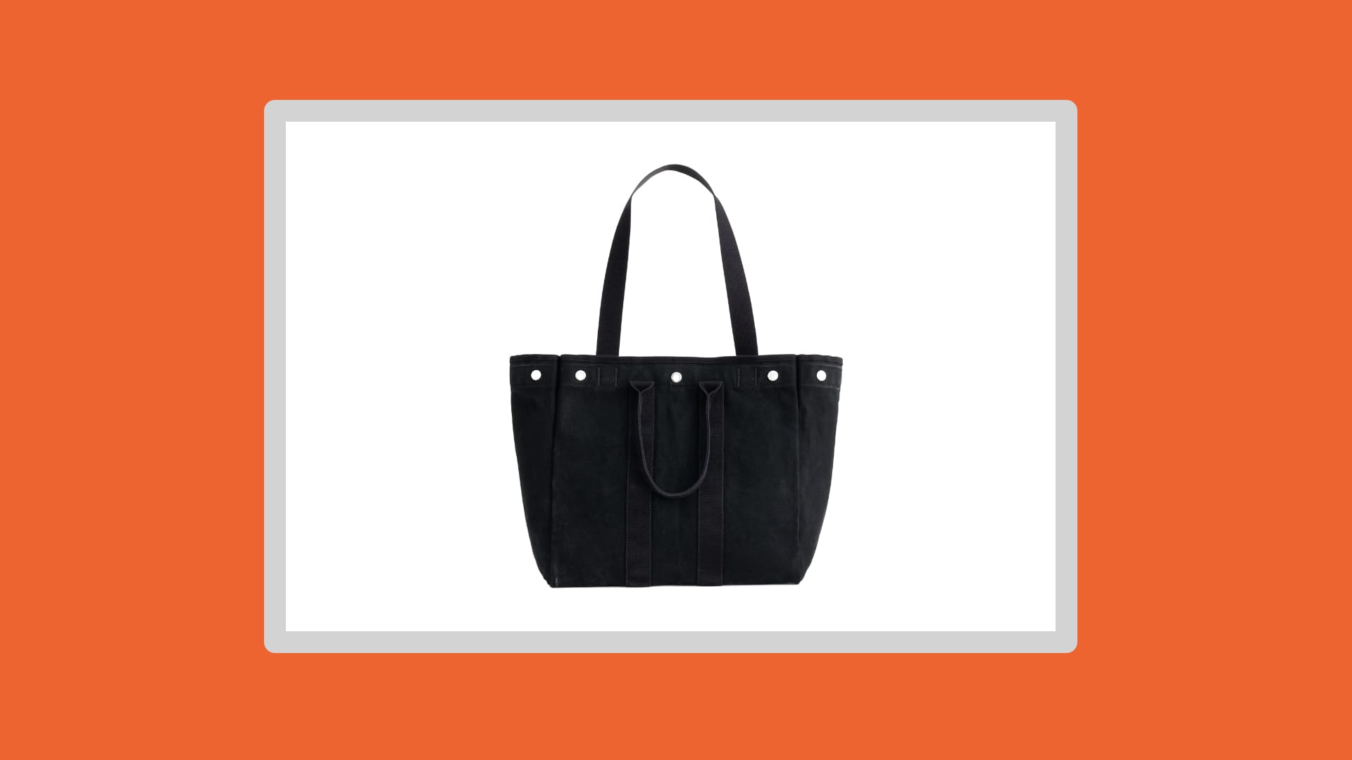 Black tote on a white background.