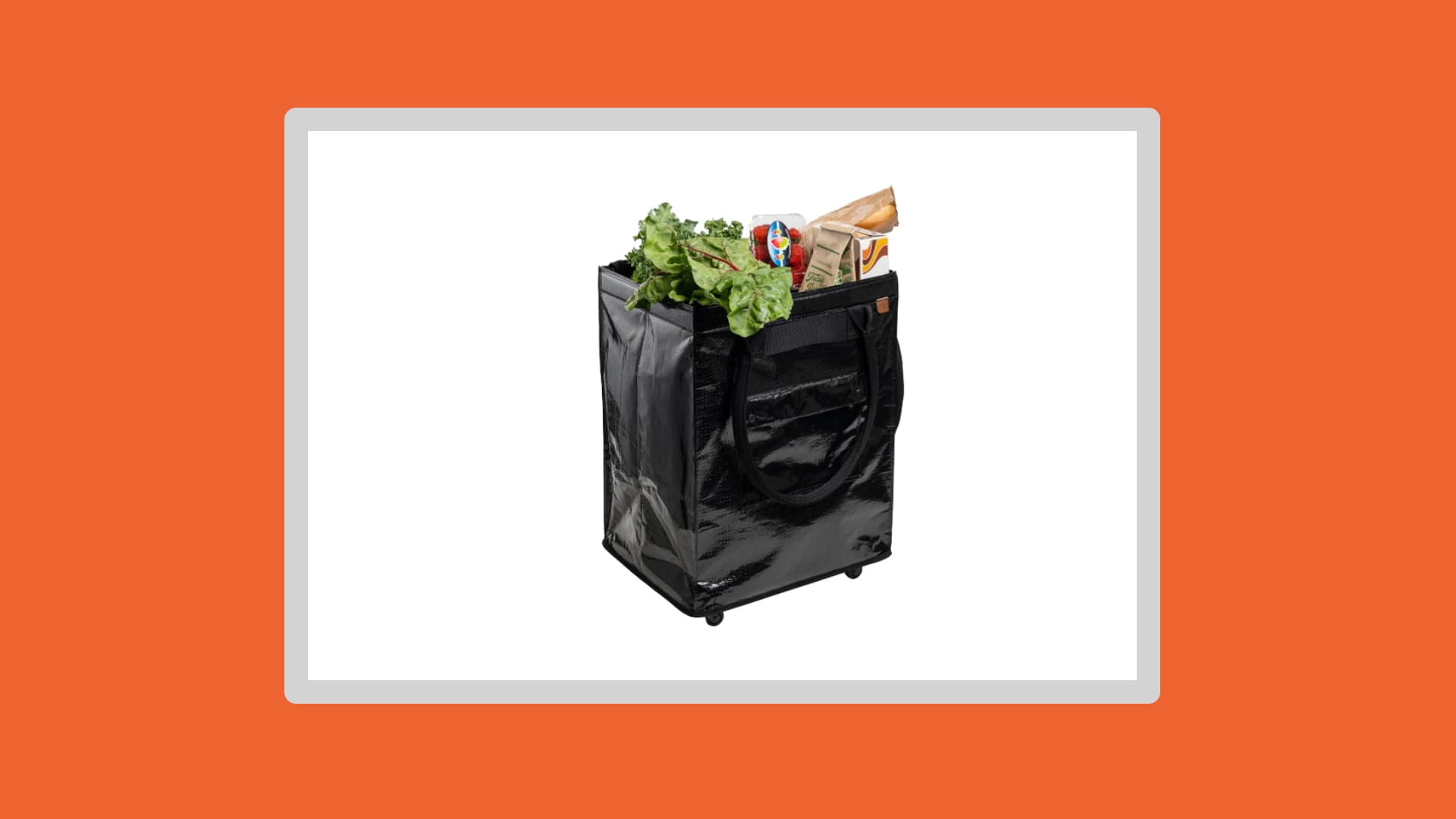 Black bag filled with groceries