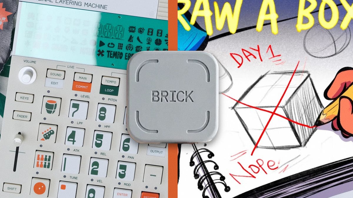 The EP-40 on the left, the Brick device in the middle, and a YouTube thumbnail on the right.